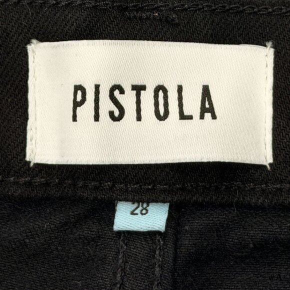 Pistola Jeans Women 28 Black Straight Leg - Picture 2 of 4
